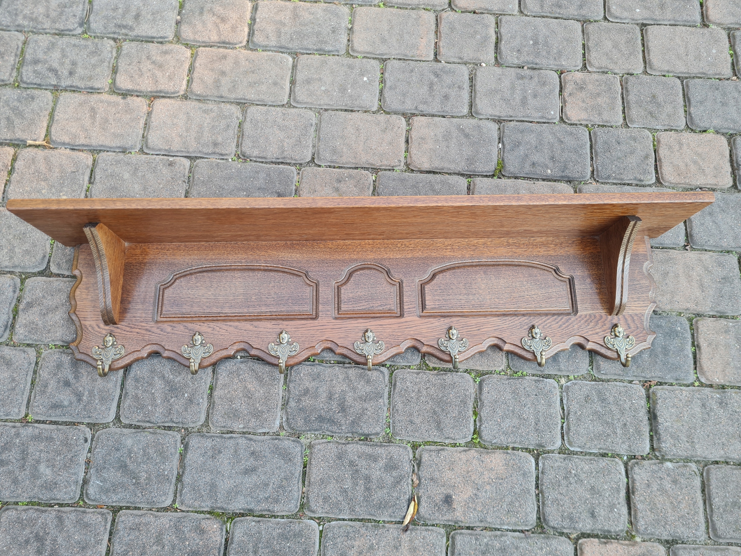 Stylowy dębowy wieszak dł. 115cm