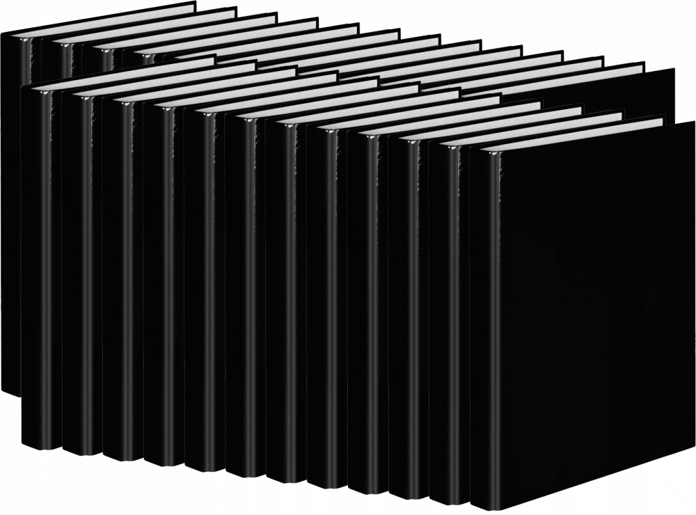 Segregator biurowy A4 25mm czarny do 150 kartek 2-ringowy VauPe wąski x 24