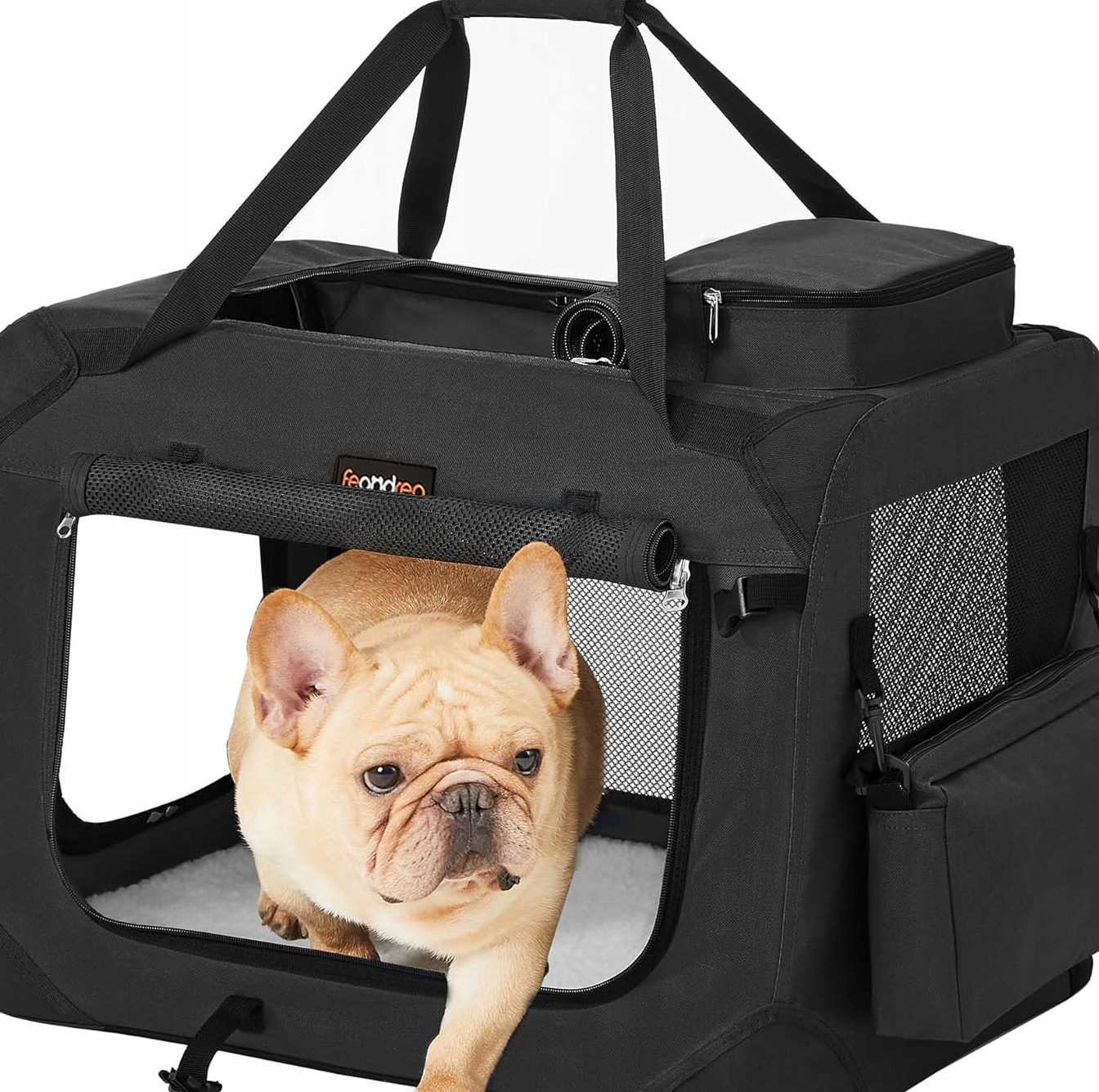 Levně Přepravka Pro Psa A Kočku Skládací Prodyšný 60x42x42 CM Černý