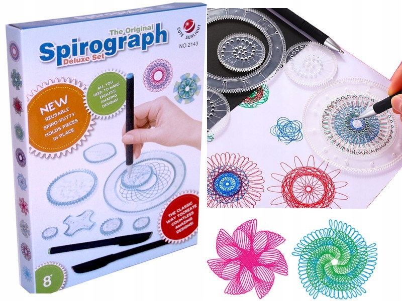 

Spirograf Zestaw Do Rysowania 22 szablony 3 pisaki
