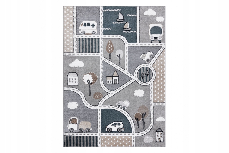 

Dywan Fun Strade 120x170 Miasto Town Szare 3D