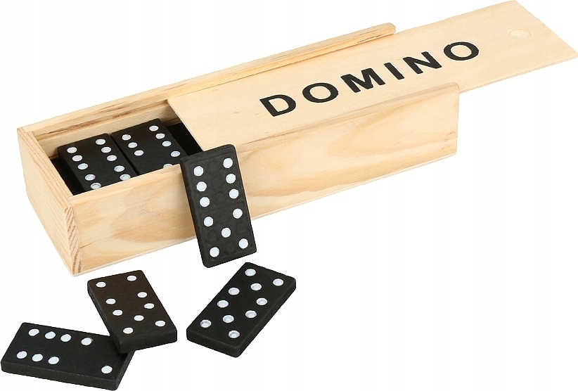 DOMINO DREWNIANE KLASYCZNA GRA W PUDEŁKU 28 EL.