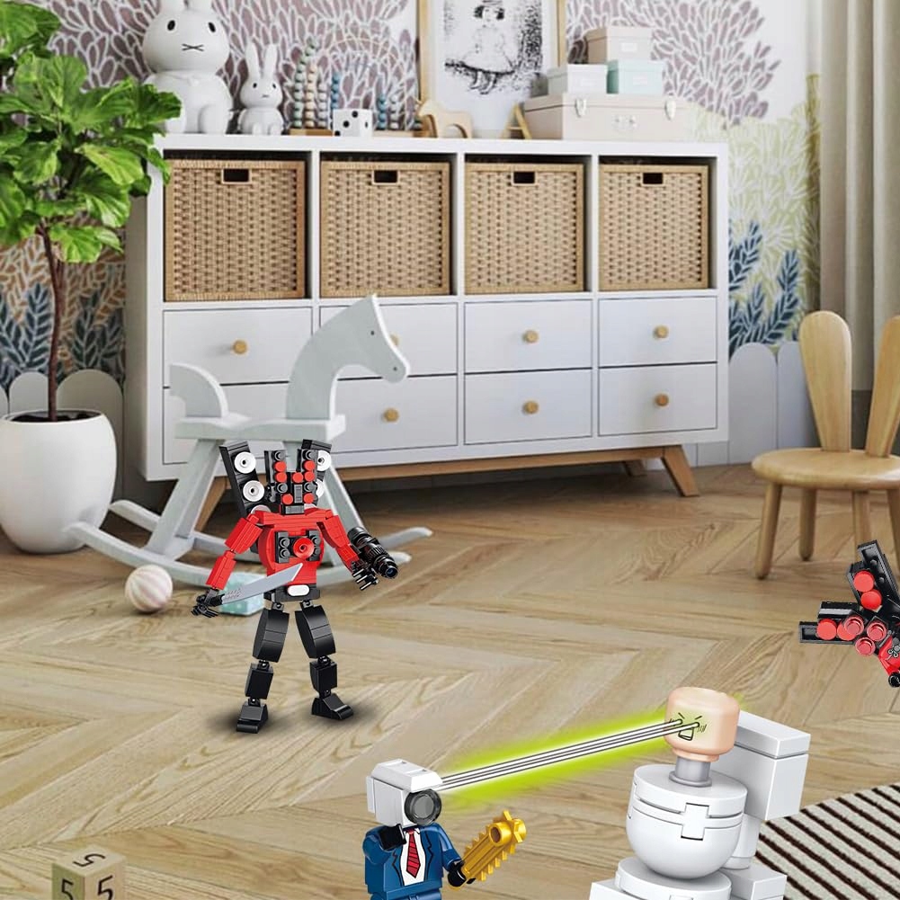 KLOCKI SKIBIDI TOILET TITAN SPEAKERMAN CAMERAMAN FIGURKA KONSTRUKCYJNE 331 Materiał plastik