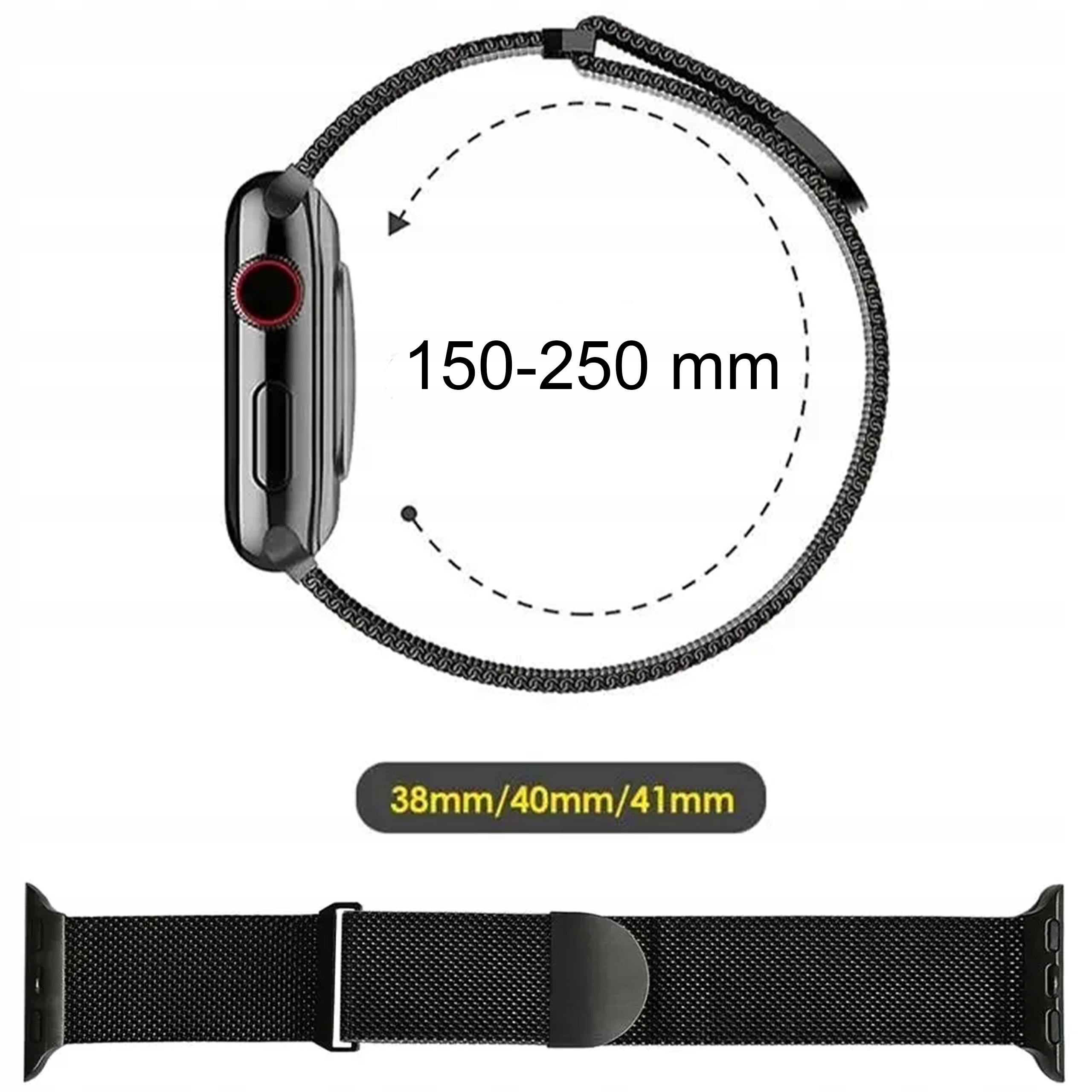 Pasek Do APPLE WATCH 1 2 3 4 5 6 7 8 9 SE 38MM 40MM 41MM Czarny Magnetyczny Kod producenta metalowy pasek do apple watch