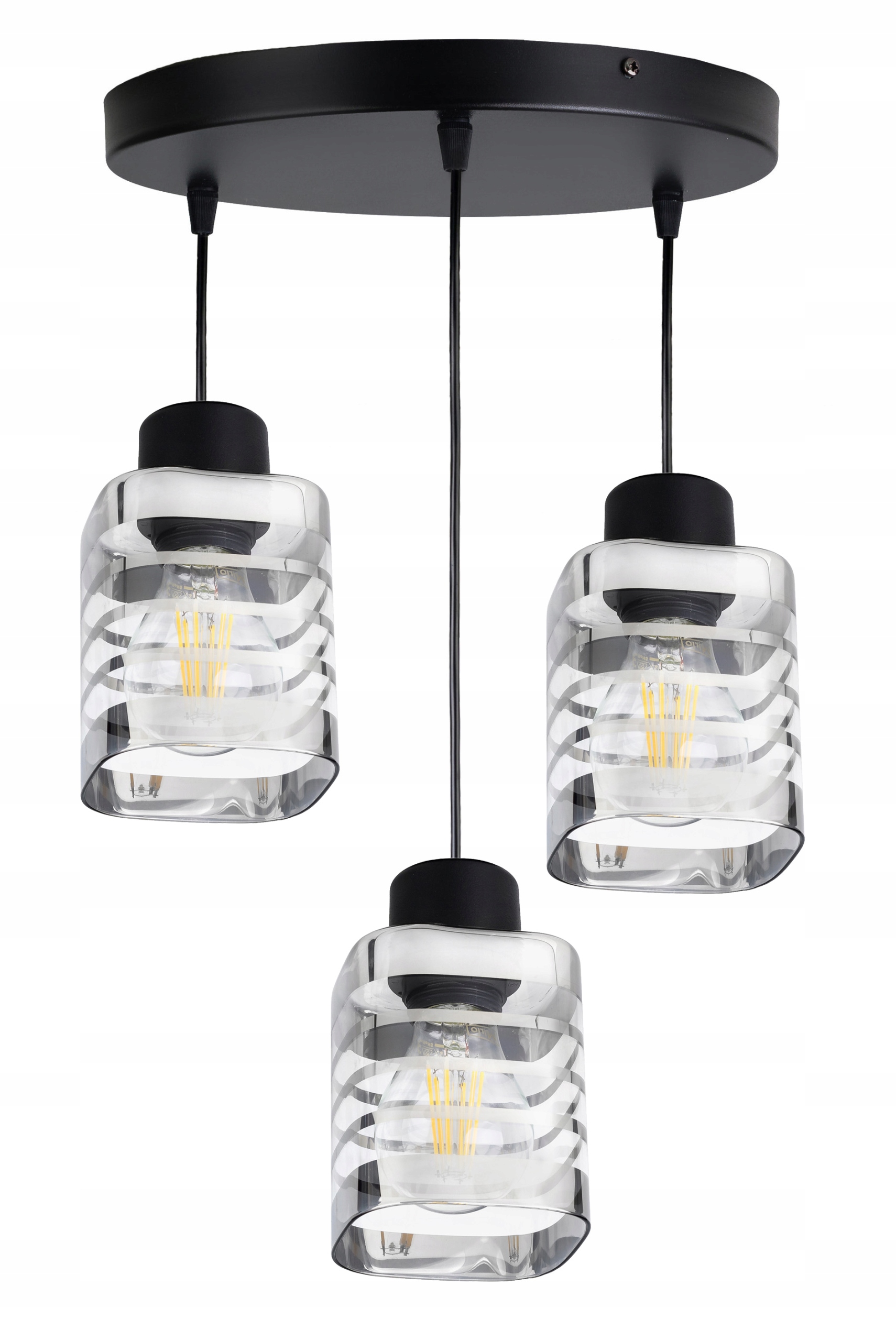 závěsné stropní svítidlo Zwis Lustr E27 Skleněná 3