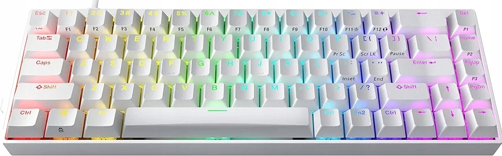 Mechanická klávesnice Hades 68 durgod bílá qwerty gateron rgb žlutá