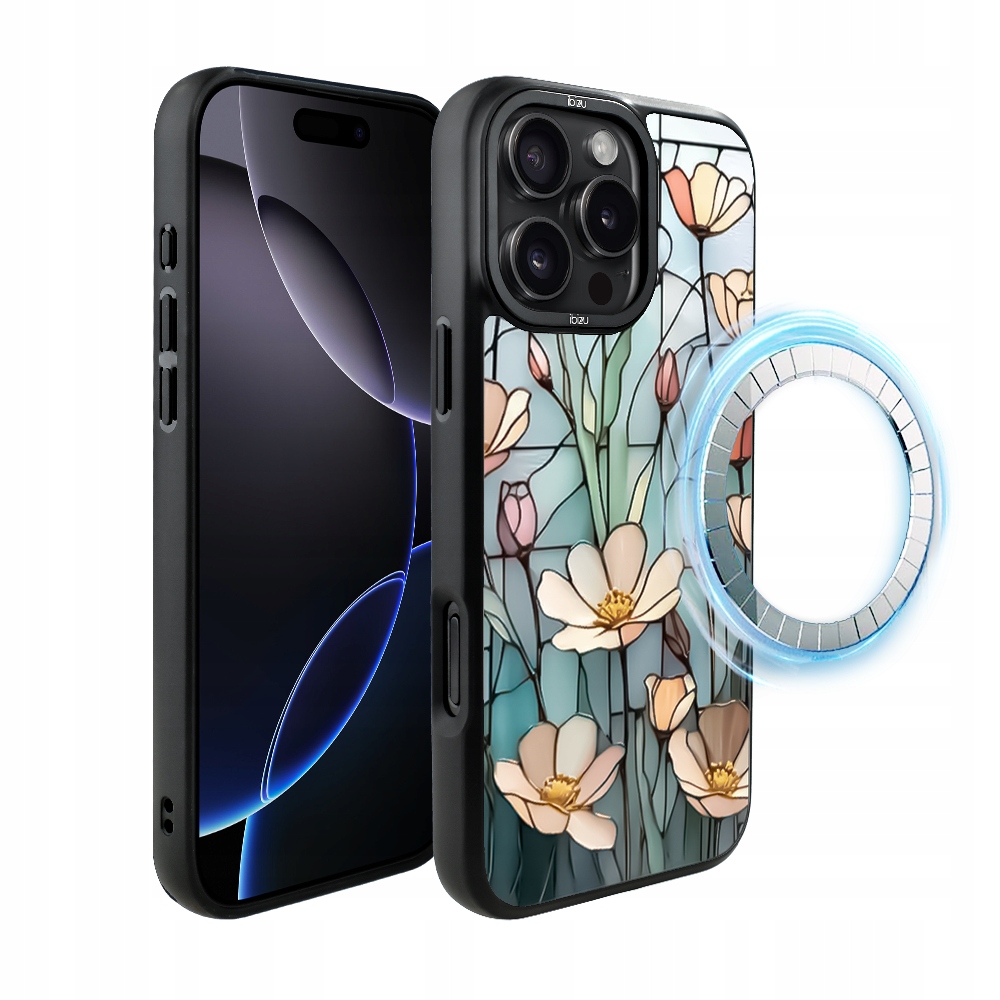 Pouzdro pro iPhone 16 Pro Ibizu DropGuard Matt s MagSafe, Šepot květin