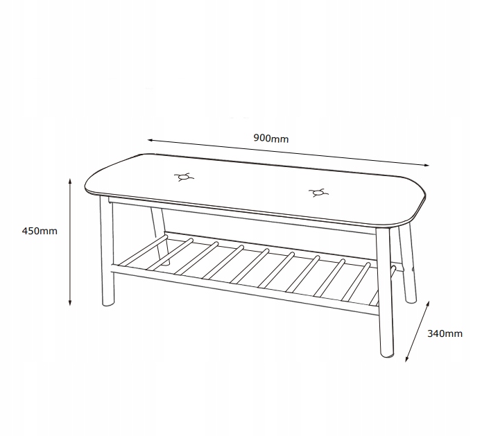 Ławka VAND tapicerowana czarny/bambus S90 x W45 EAN (GTIN) 4902111735870