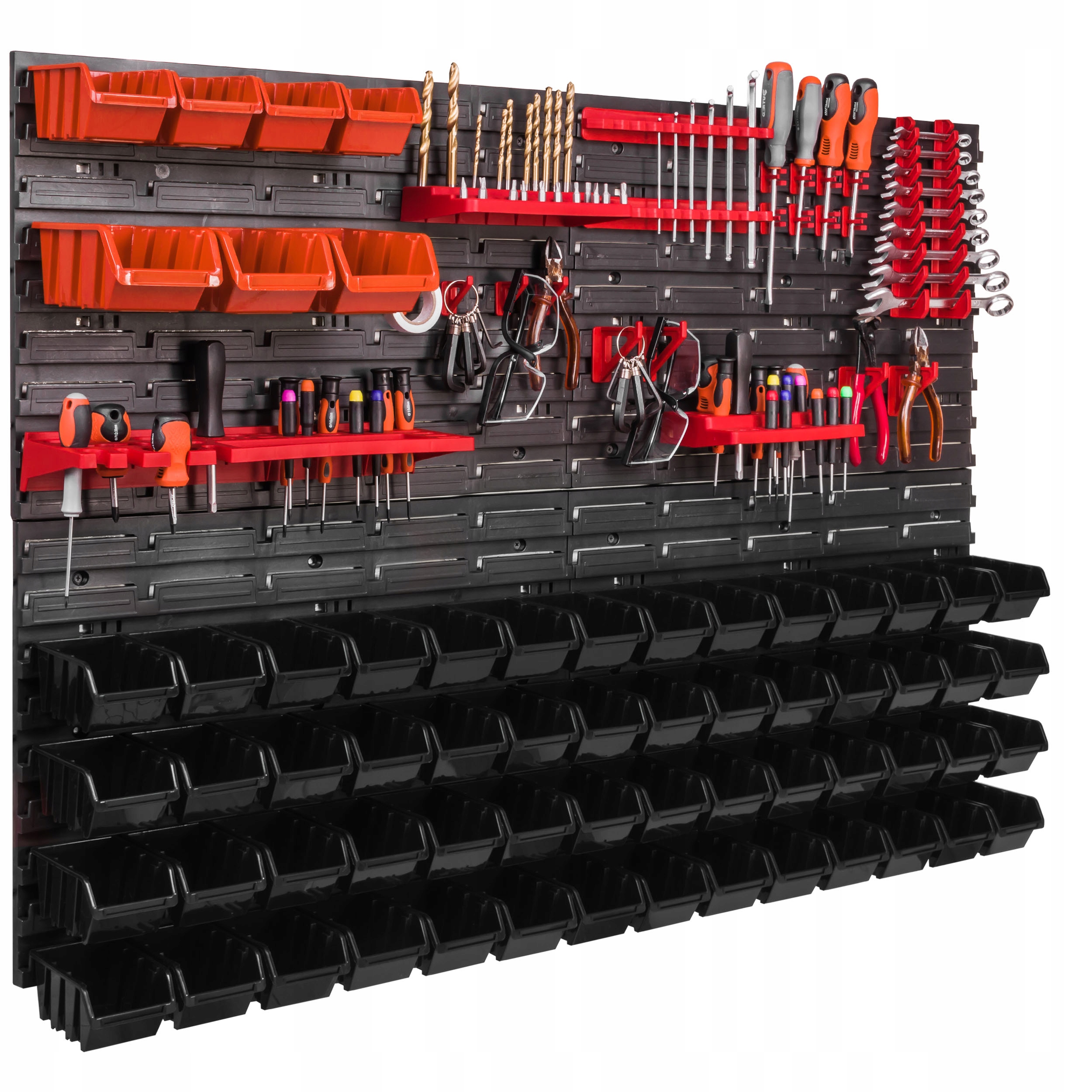Nástrojová deska 115 x 78 cm, dílenská stěna 63 záchodů, garážový regál