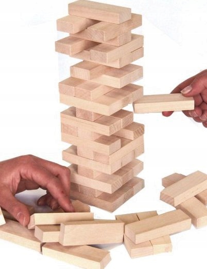 

Jenga drewniana gra krzywa wieża bez nakruków cyfr