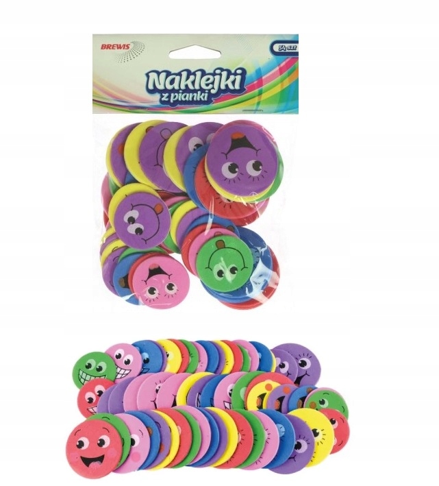 

Naklejki z pianki uśmiechy 54szt PVC19 Brewis