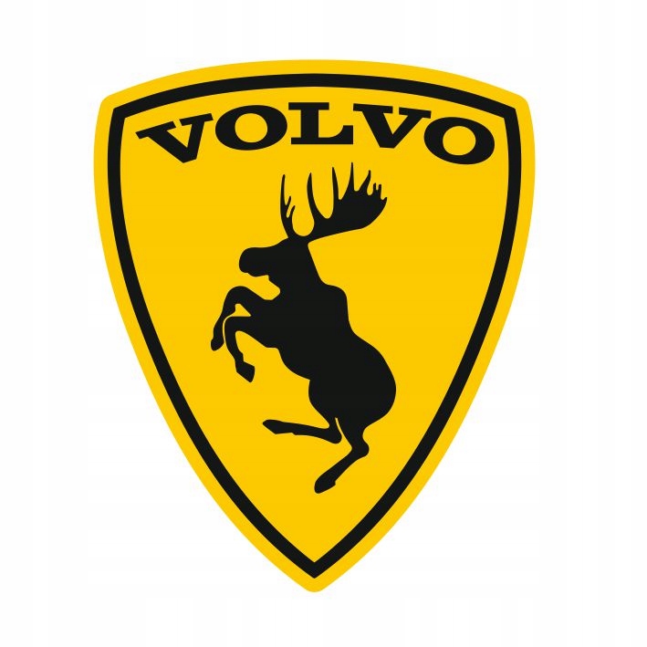 Наклейка Volvo Moose желтый сумасшедший лось 35см
