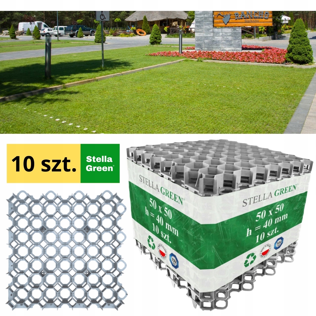 Stella Green Kratka Trawnikowa Parkingowa 50x50x4 Szara szary kamień 10szt.