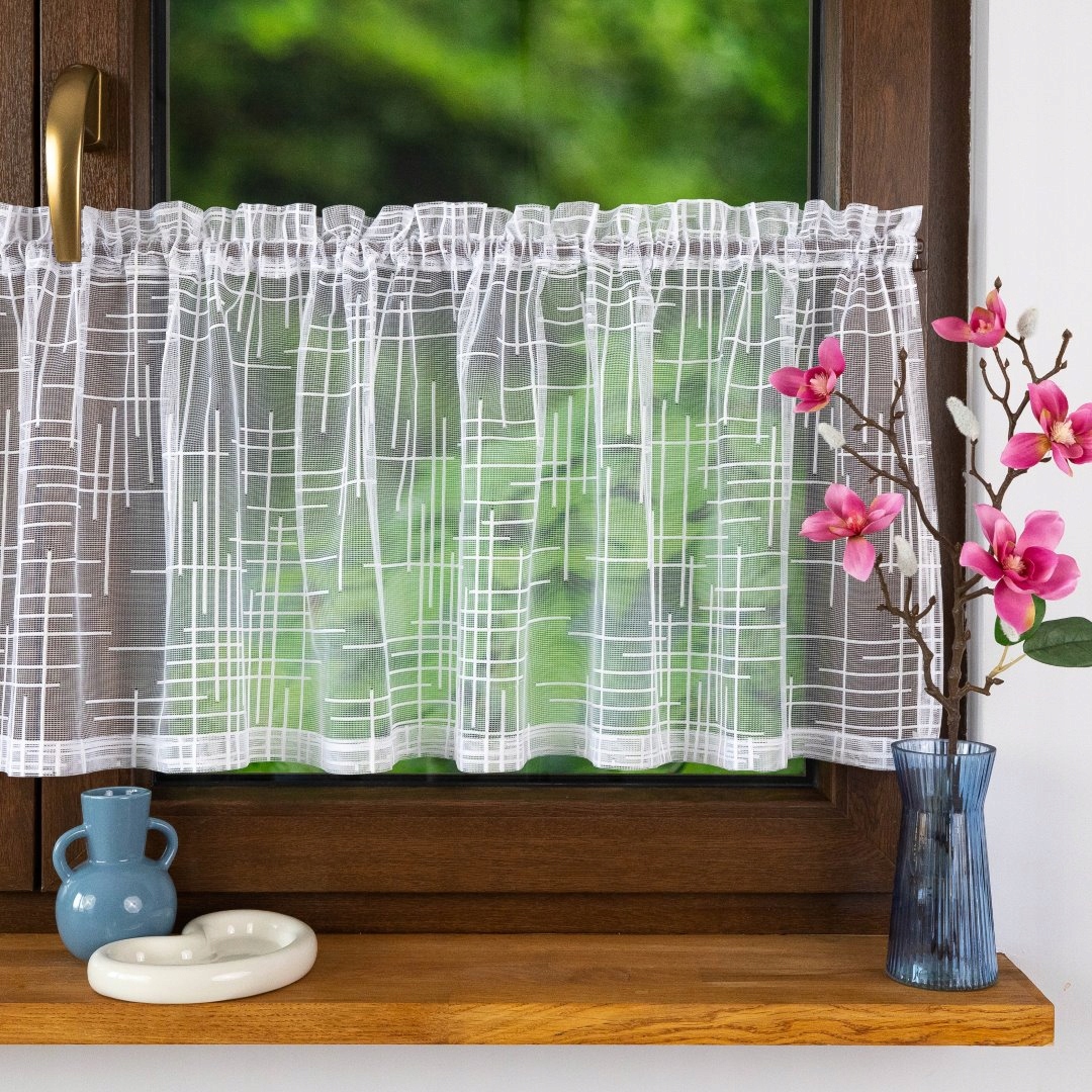 Moderní Vitrážová Záclona Záhonka Lineart Klasika 120 cm šířka x 180 cm šířka