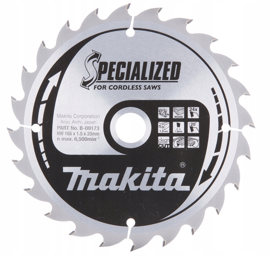 

Makita Tarcza Tnąca Do Drewna 165mm x 20mm 24Z