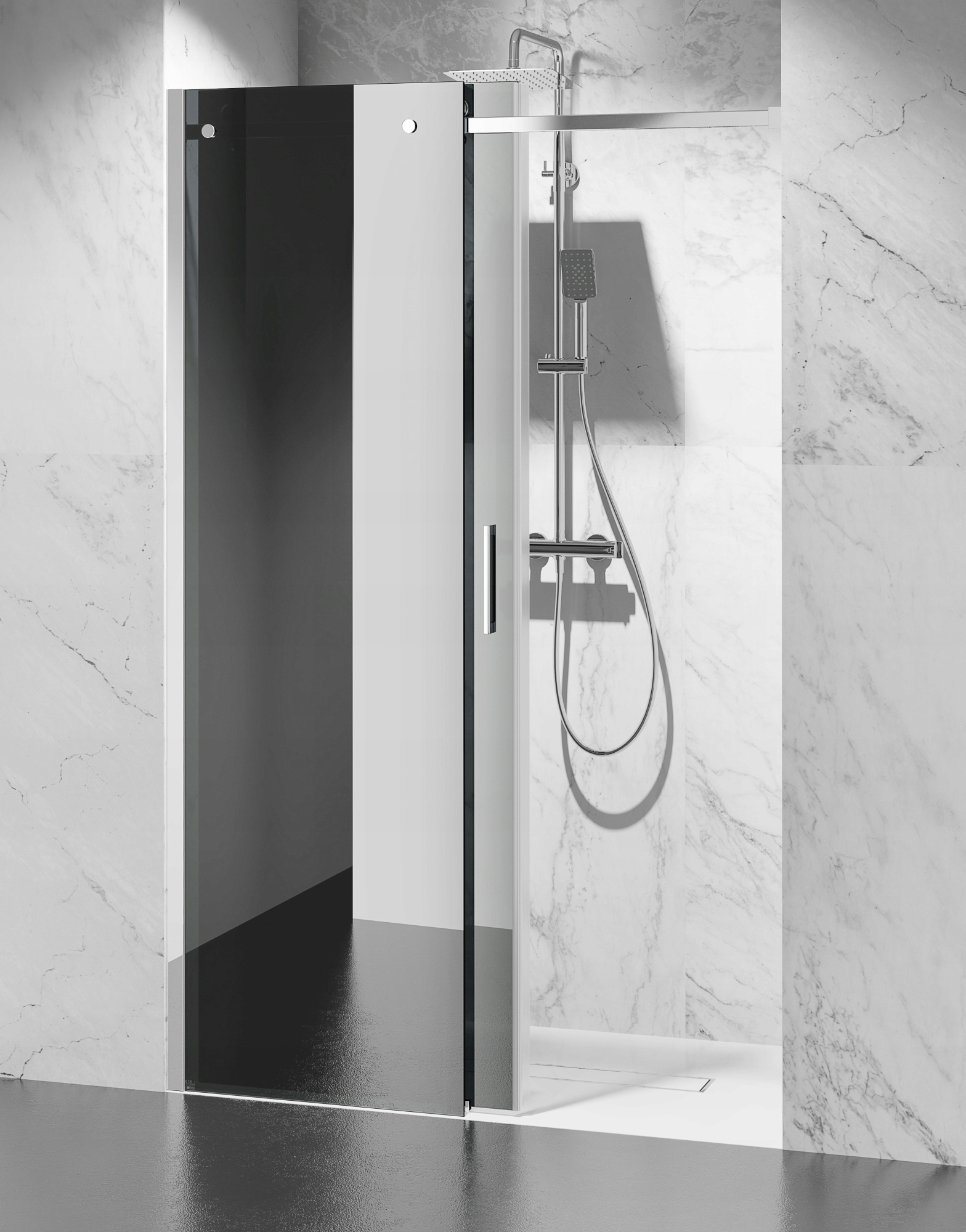 Czarne Drzwi Prysznicowe Przesuwne 8mm D20VG 200cm Rodzaj drzwi do wnęki