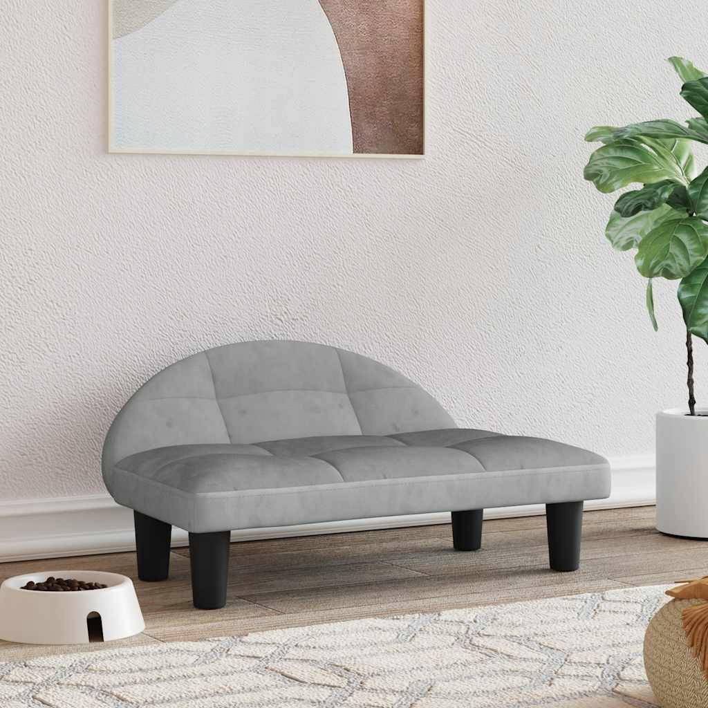 Levně Fionshop 262671558 Pelíšek pro psy světle šedý 70 x 52 x 30 cm samet