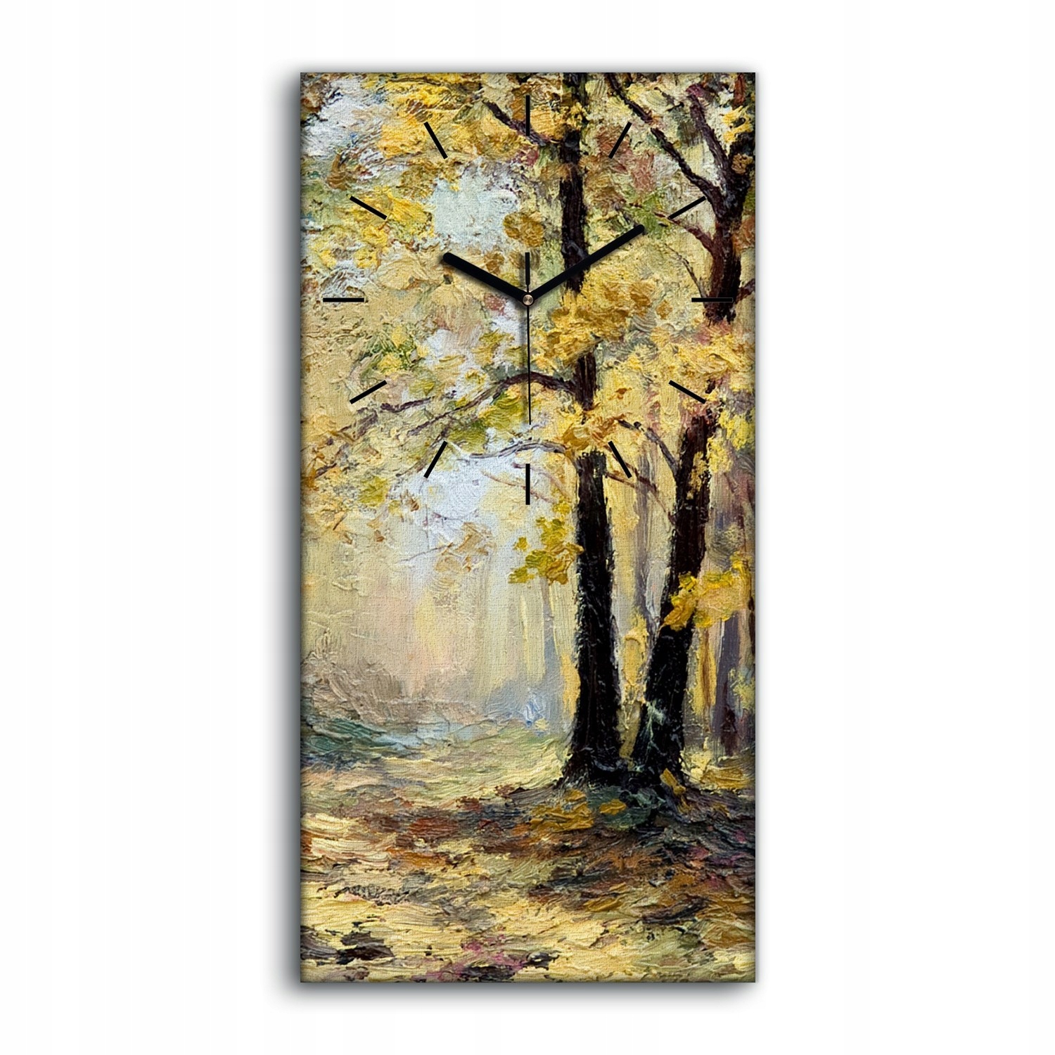 Nástěnné hodiny na rámu do pokoje Les podzim 30x60