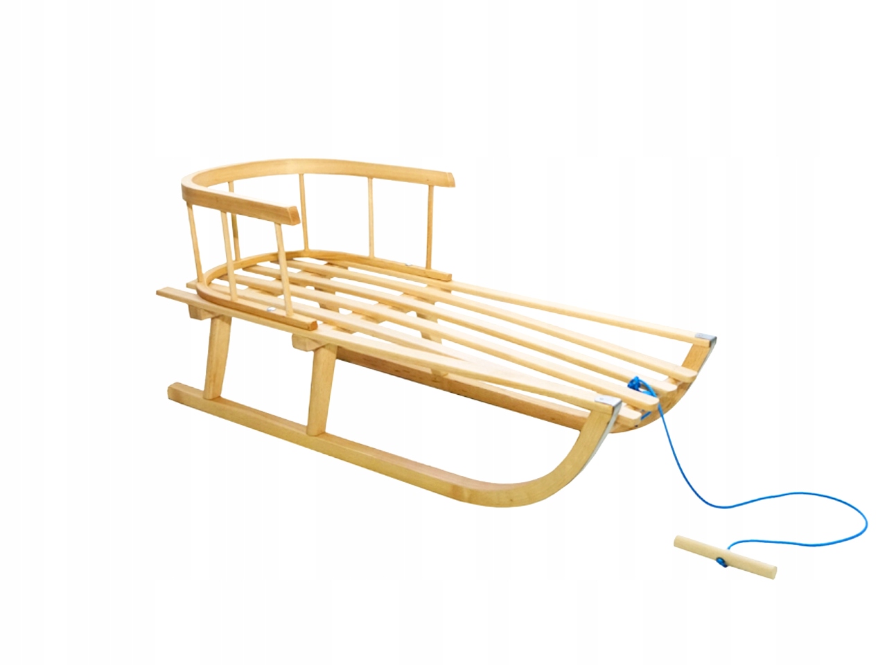 Sanki drewniane z oparciem dla dziecka Polskie Zima Oldschool