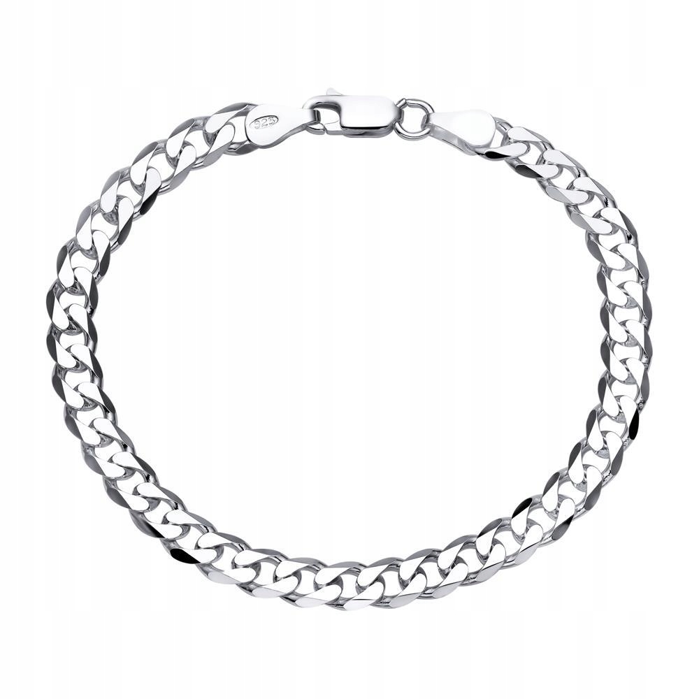 Pánský stříbrný náramek Stříbro 925 Pancíř 5 mm Diamantový Plný