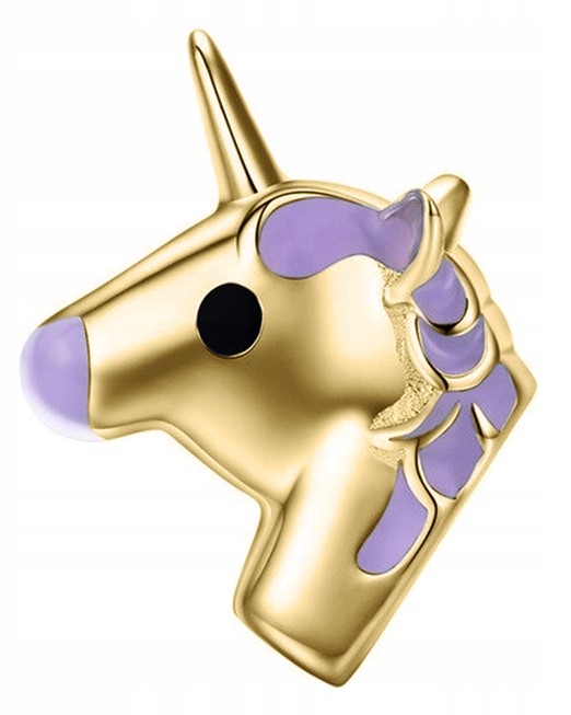 Charms Jednorožec fialový zlato stříbro 925