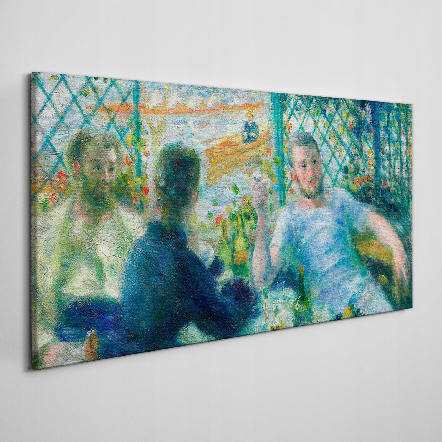 

Obraz na płótnie Kwiaty łodzie ludzie 120x60 cm