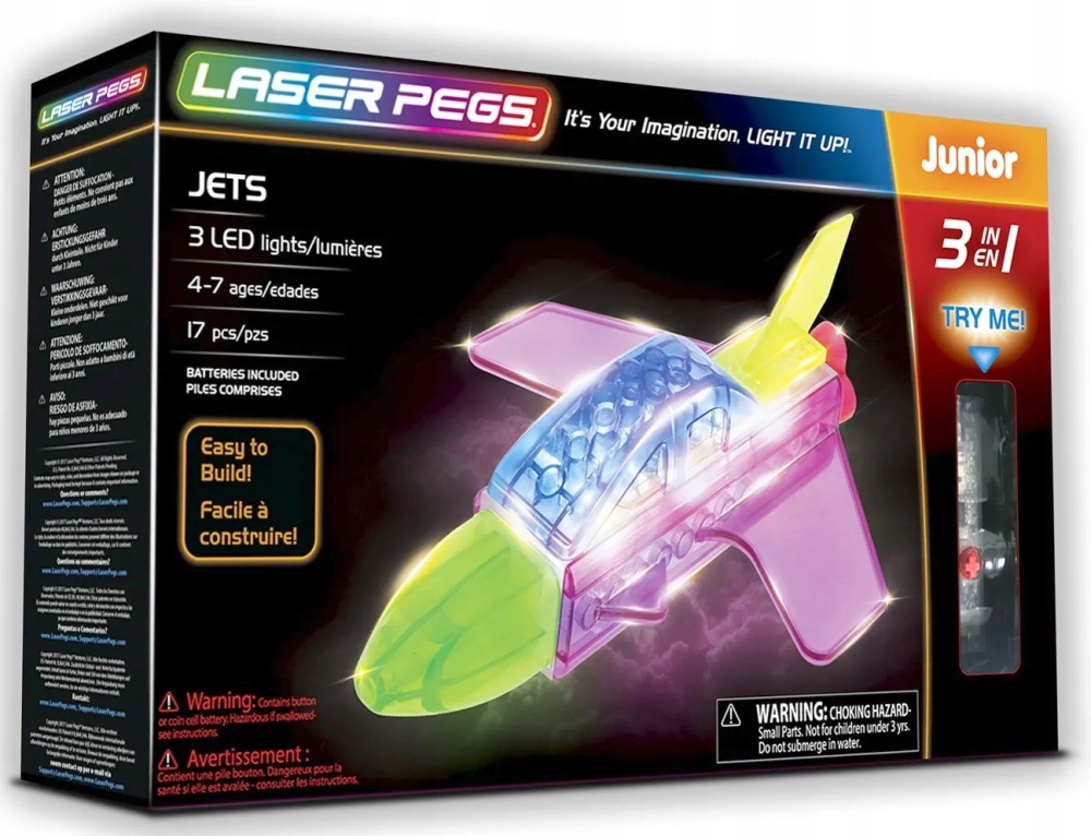 

Odrzutowce 3w1 Laser Pegs Świecące klocki Led 4+