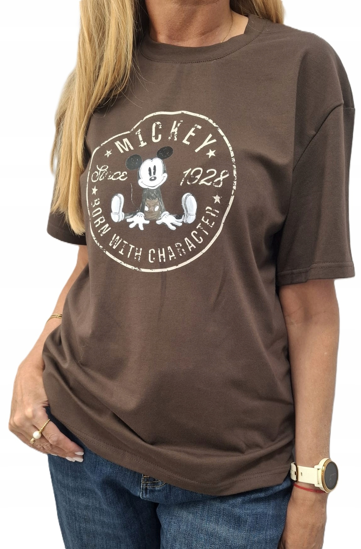 Nooda Tričko s potiskem Hnědá Černá 36/S New