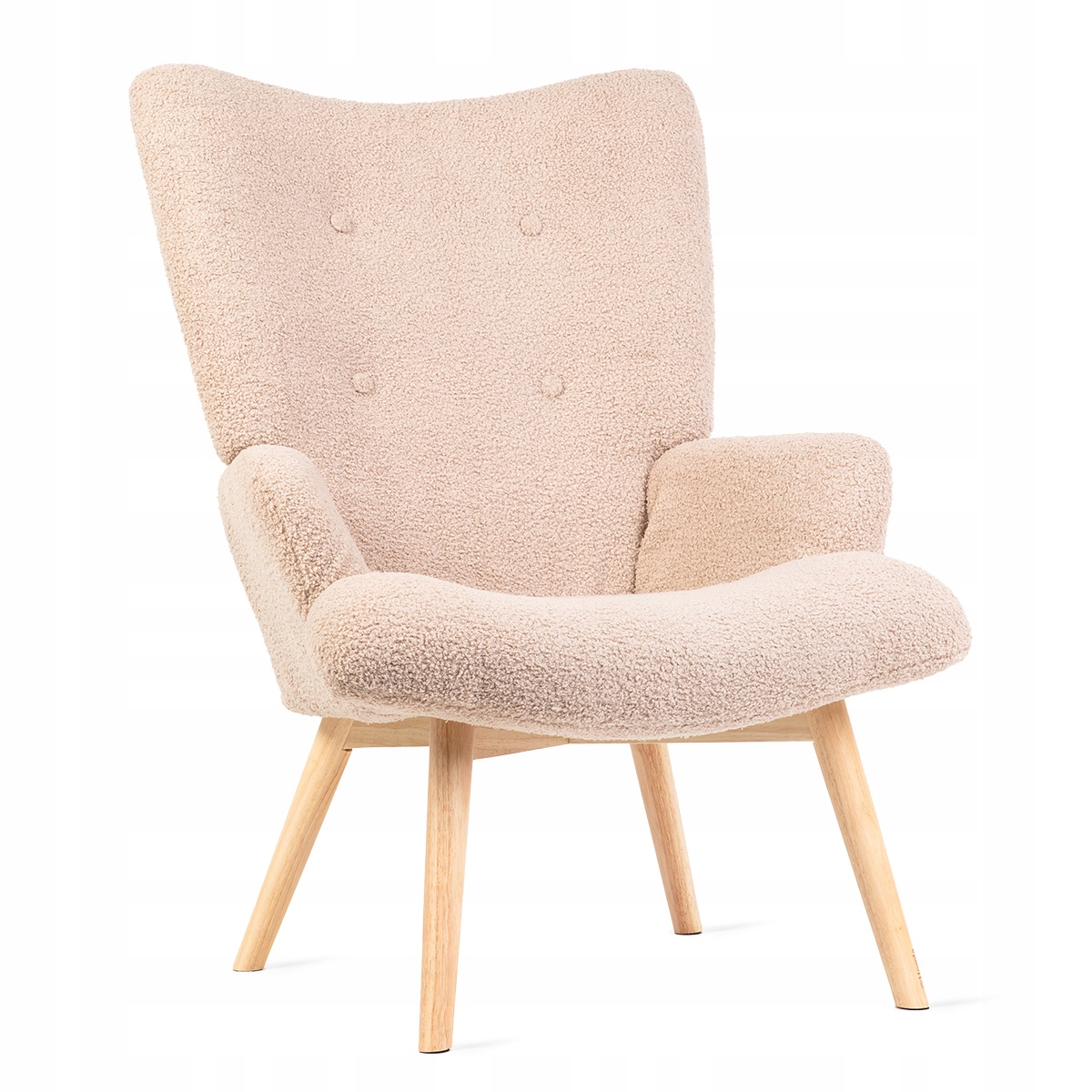 Kreslo Moss Teddy Boucle v látke Teddy béžové Homla