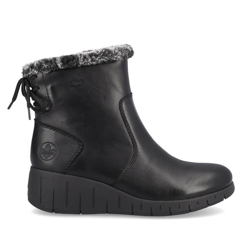 Botki ocieplane na koturnie Rieker Y1350-00 czarne Marka Rieker