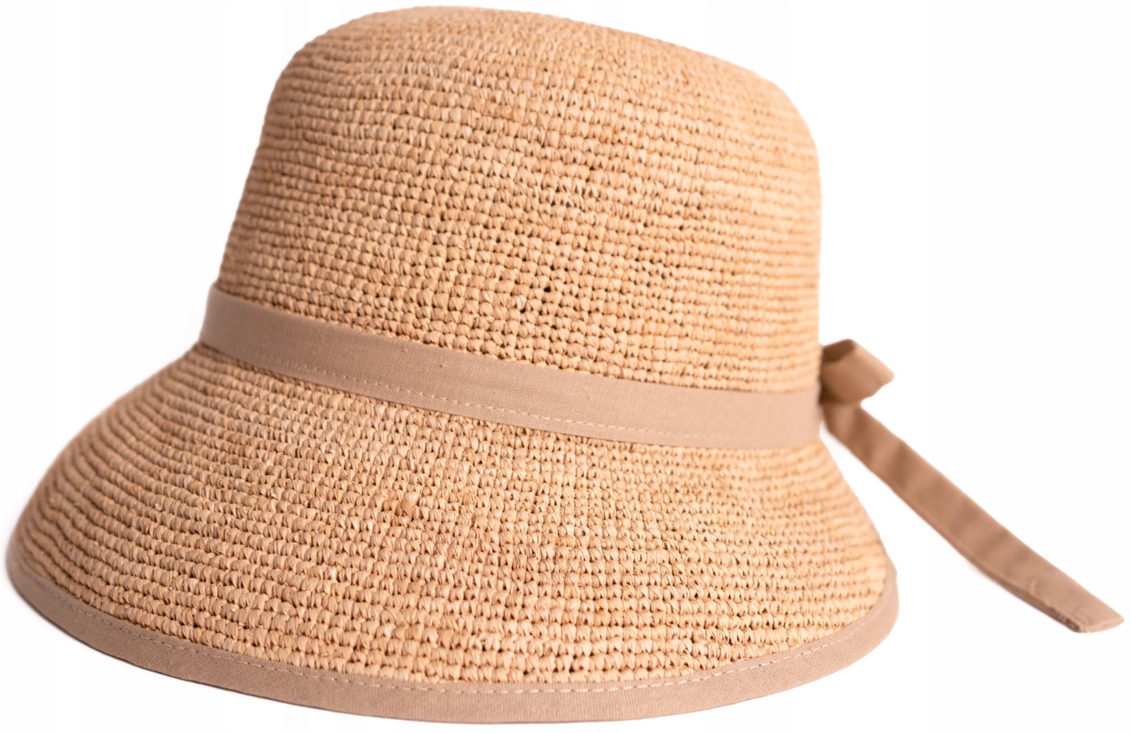 Klobouk na léto Agnes dámský malý plážový krempa, elegantní, lehký, béžový
