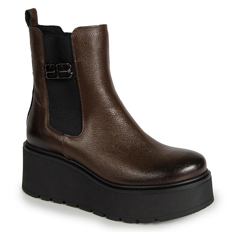 Lemar 60498 Hnědé Kotníkové Boty Na Platformě 40