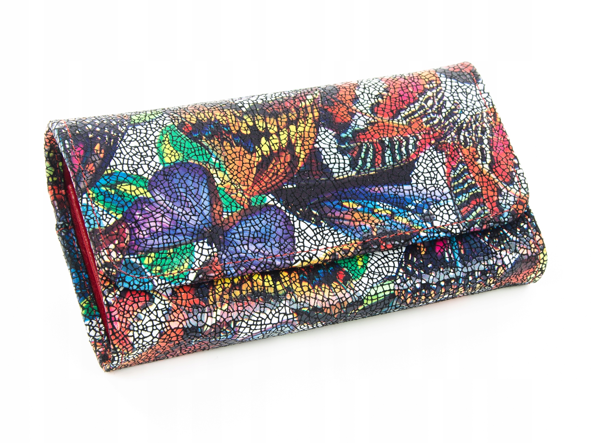 

Pojemny damski portfel Andrus - Motyle -skóra Nat.