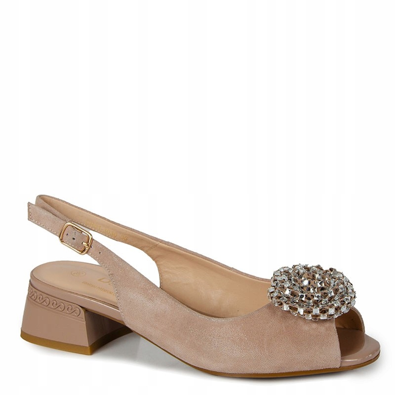 S.barski CR61-3030 Béžové Kožené Sandály S Ozdobou 39