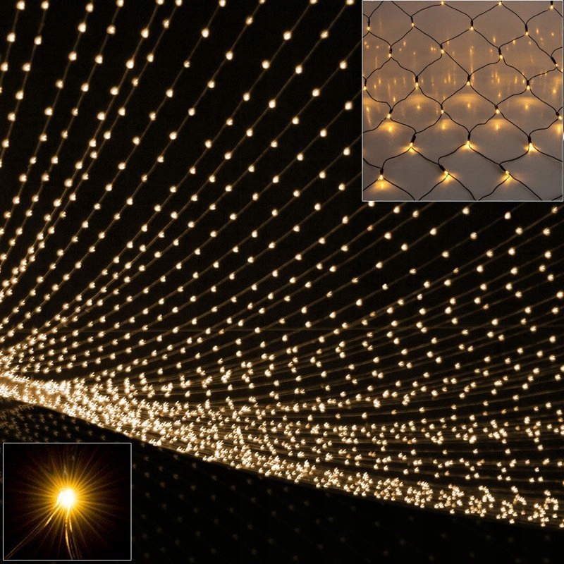 

Siatka Kurtyna Lampki Swiąteczne 160 Led Żółte