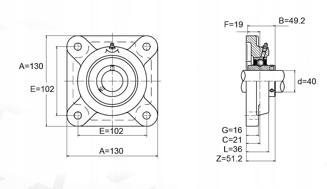 UCF208 Łożysko samonastawne w oprawie UCF 208 Marka Neutral