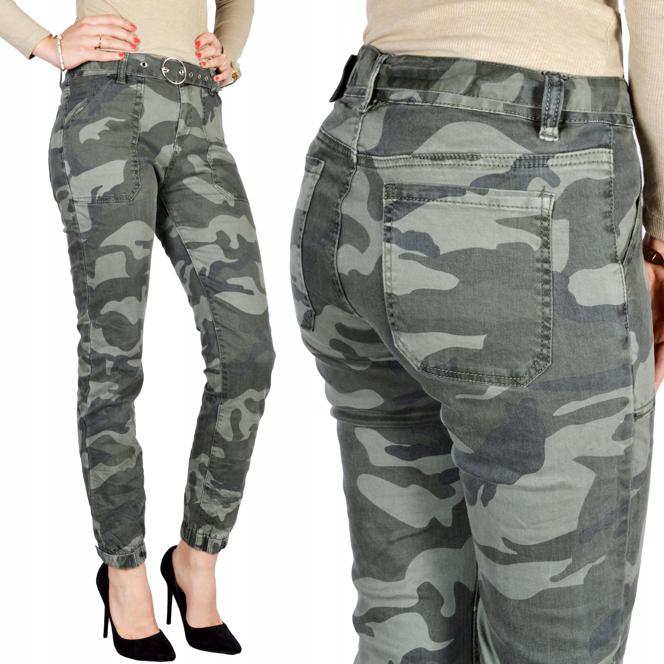 

Damskie Spodnie Jeansy Jeansowe Joggery Moro New#