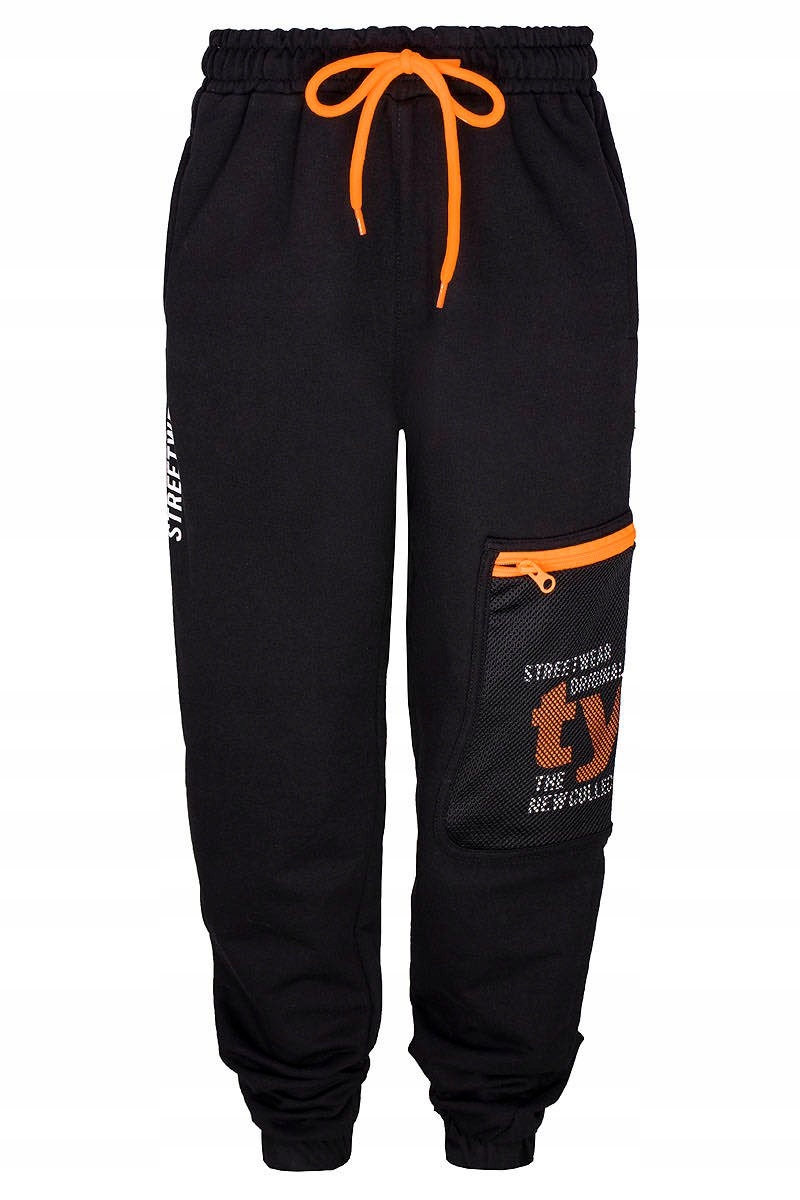 

Spodnie dresowe dres jogger czarne kieszenie 146