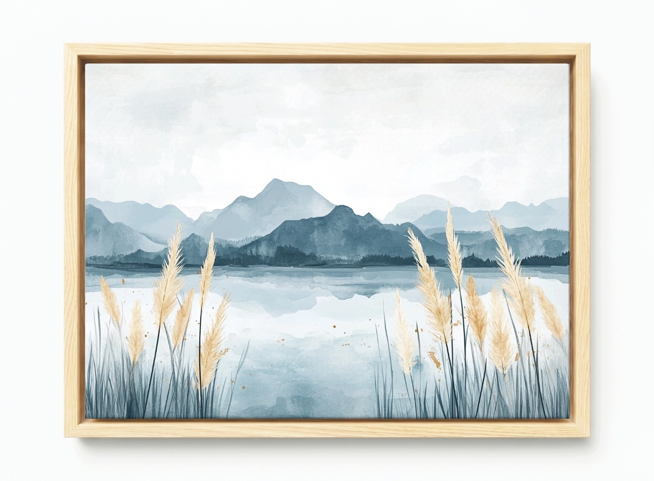 Obraz Rám Americká Krajina Hory Jezero Třtina 60x40