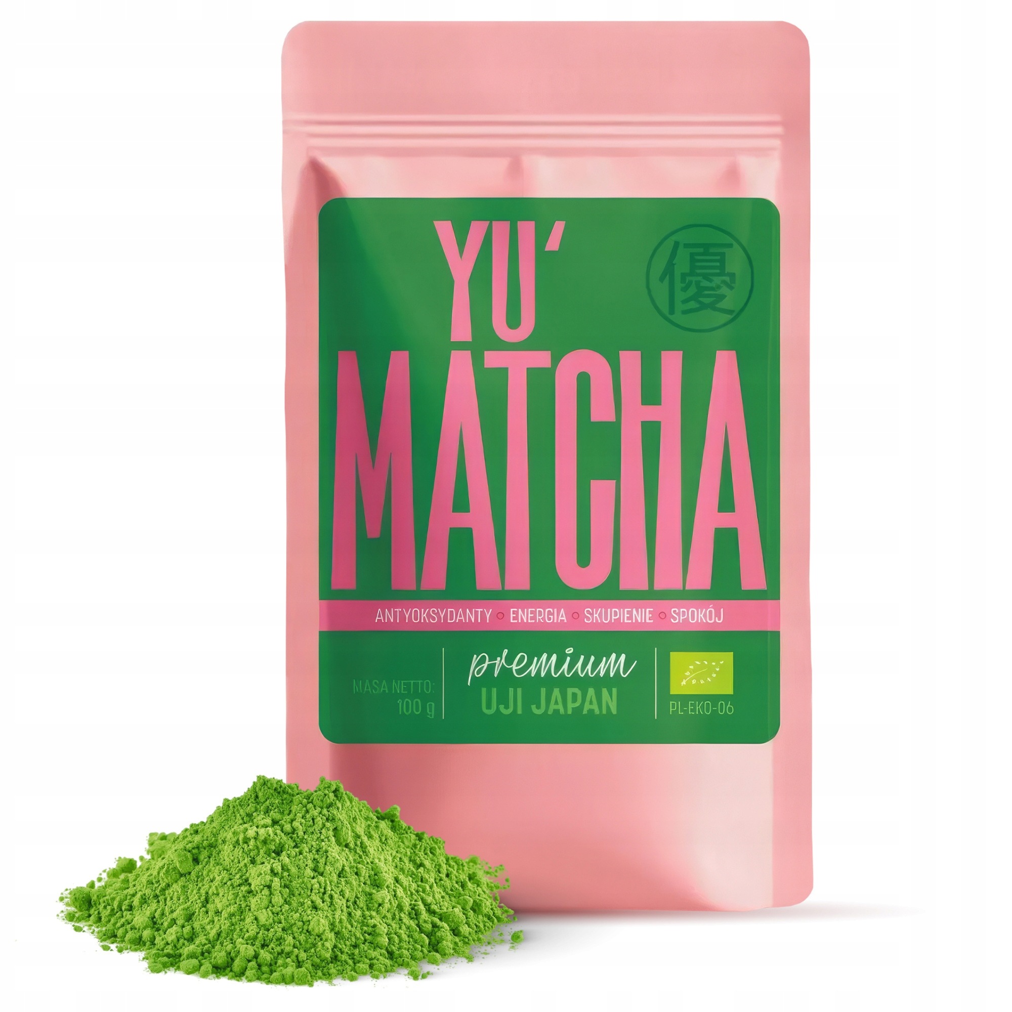 Matcha japonská premium Uji Bio 100 g zelený čaj v prášku tradiční