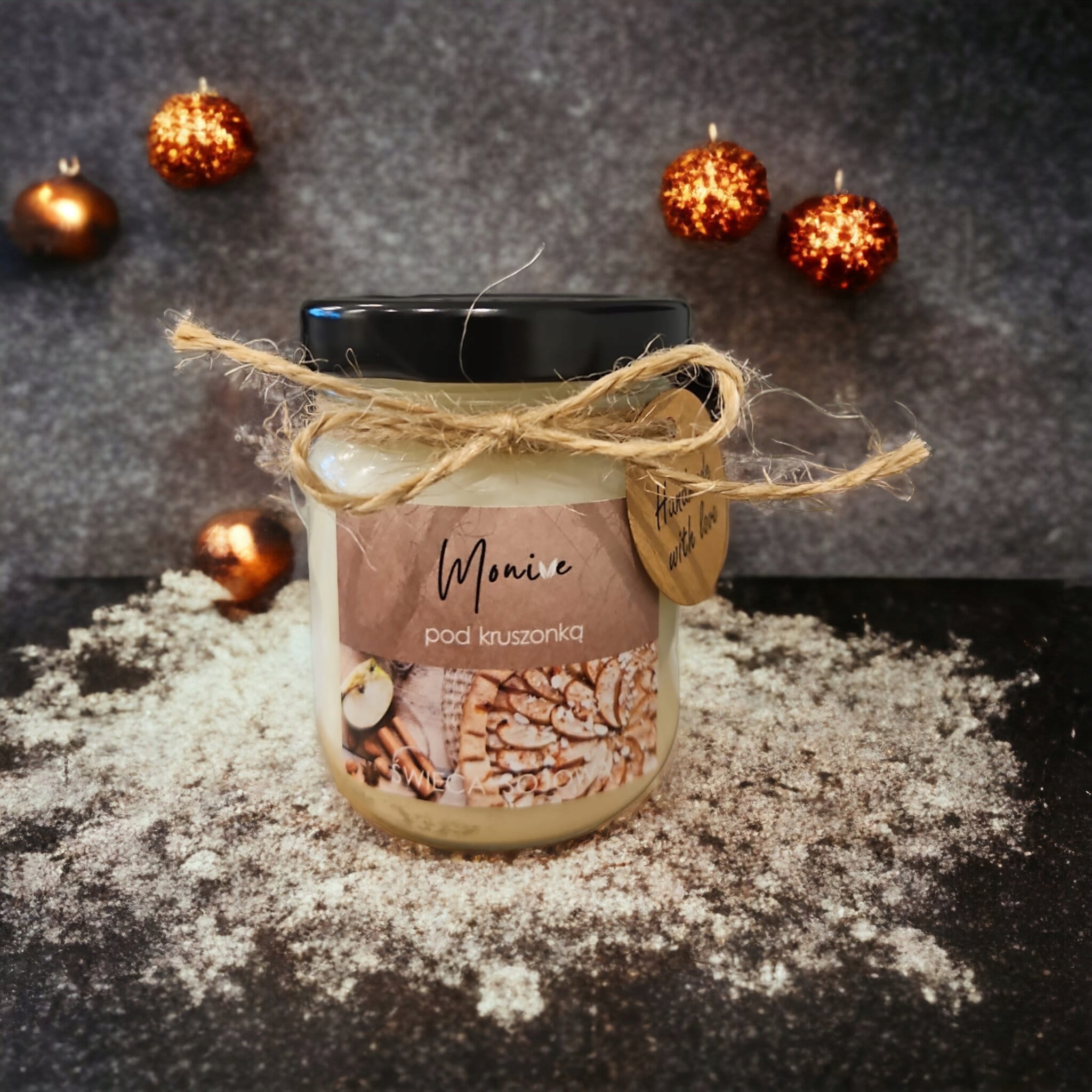 Zestaw świątecznych świec sojowych 4 szt Prezent na ŚWIĘTA 100% VEGE Monive Okazje Boże Narodzenie