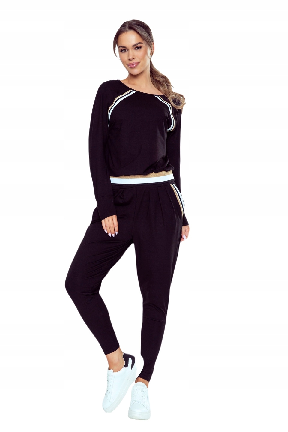 Dlouhé legíny z elastického materiálu Fara černé, velikost L