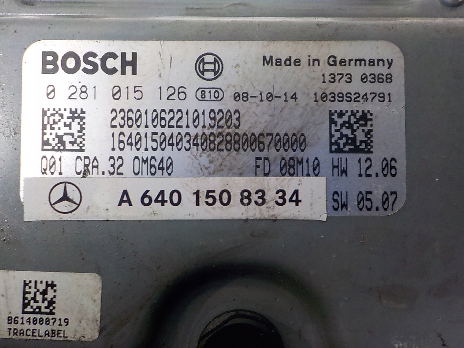 MERCEDES-BENZ computer control unit 0281015126 A6401508334