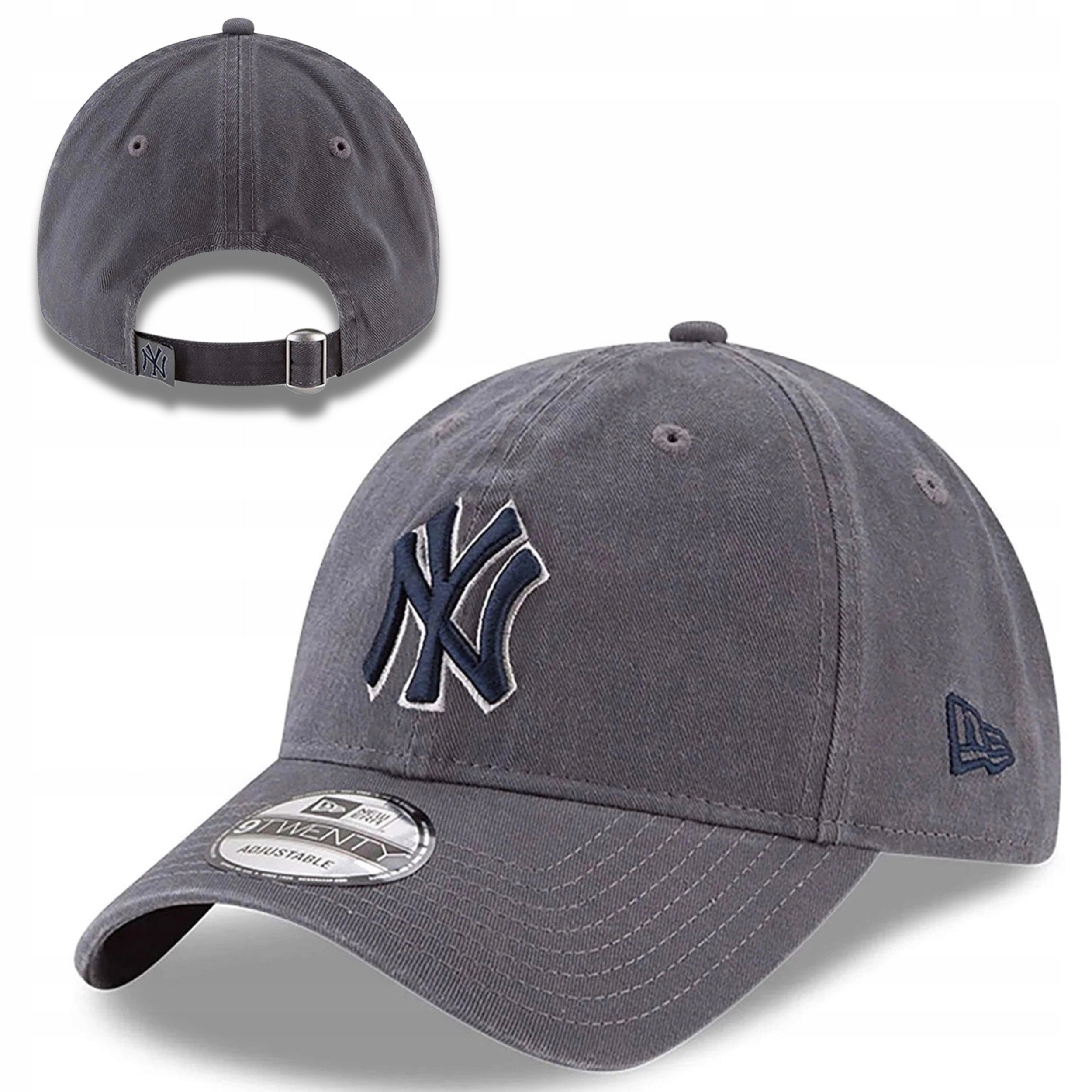 Czapka New York Męska Szara Ny New York Yankees 9TWENTY Regulacja Obwodu