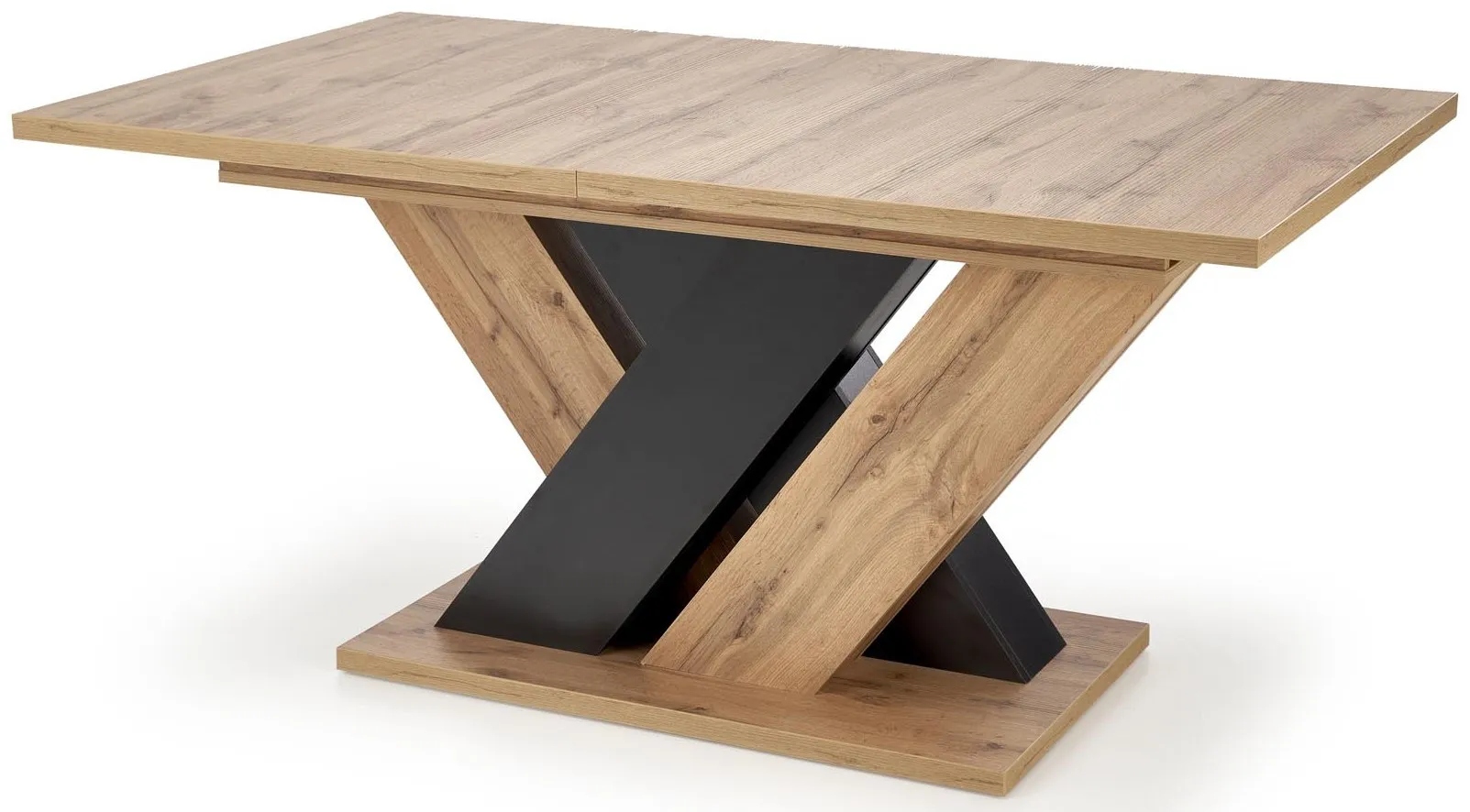 Stół Rozkładany 160x90 Brandon Halmar Dąb Wotan Czarny Designerski