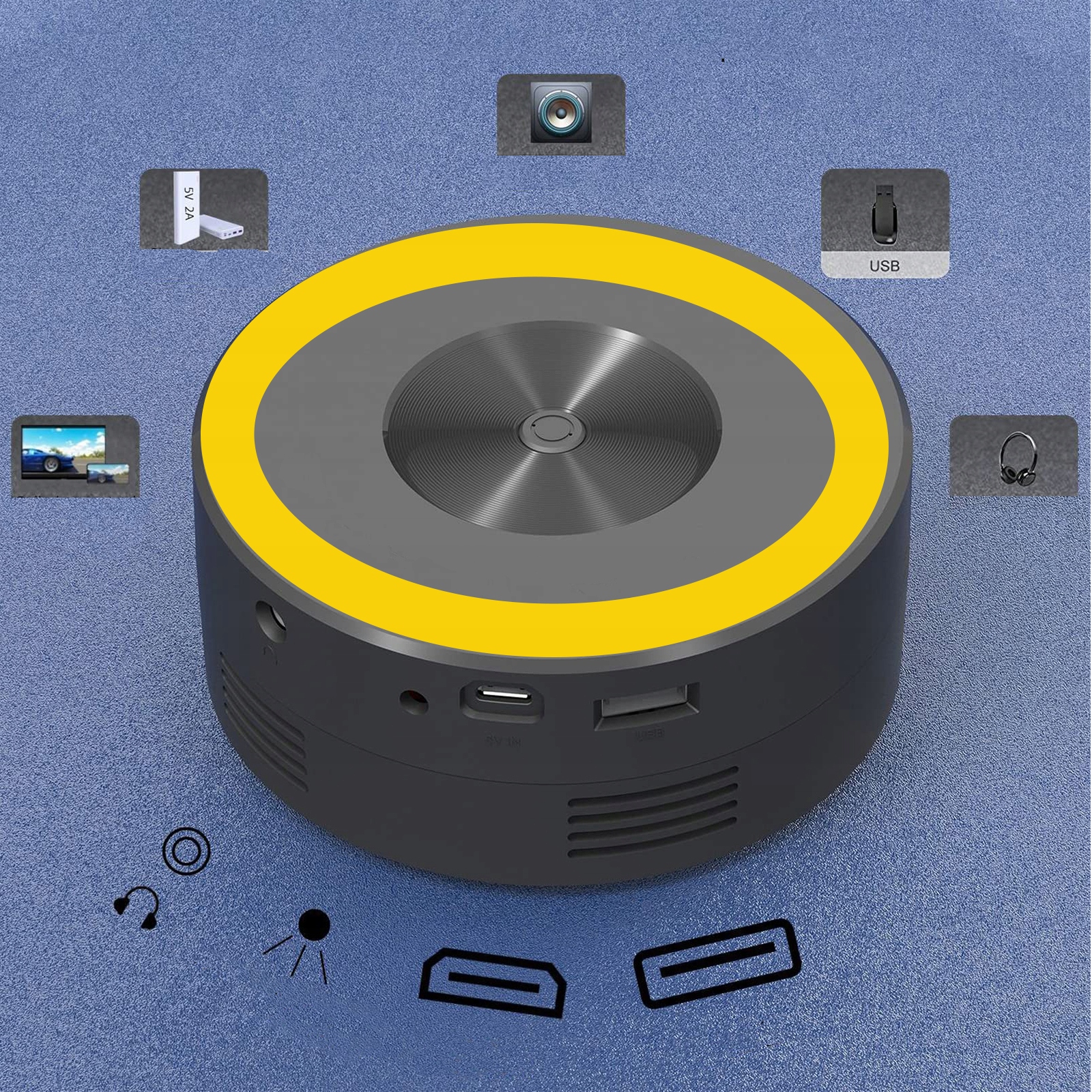 MINI RZUTNIK OCHRONA OCZU PROJEKTOR LED TELEFON TFT LCD Stan opakowania oryginalne