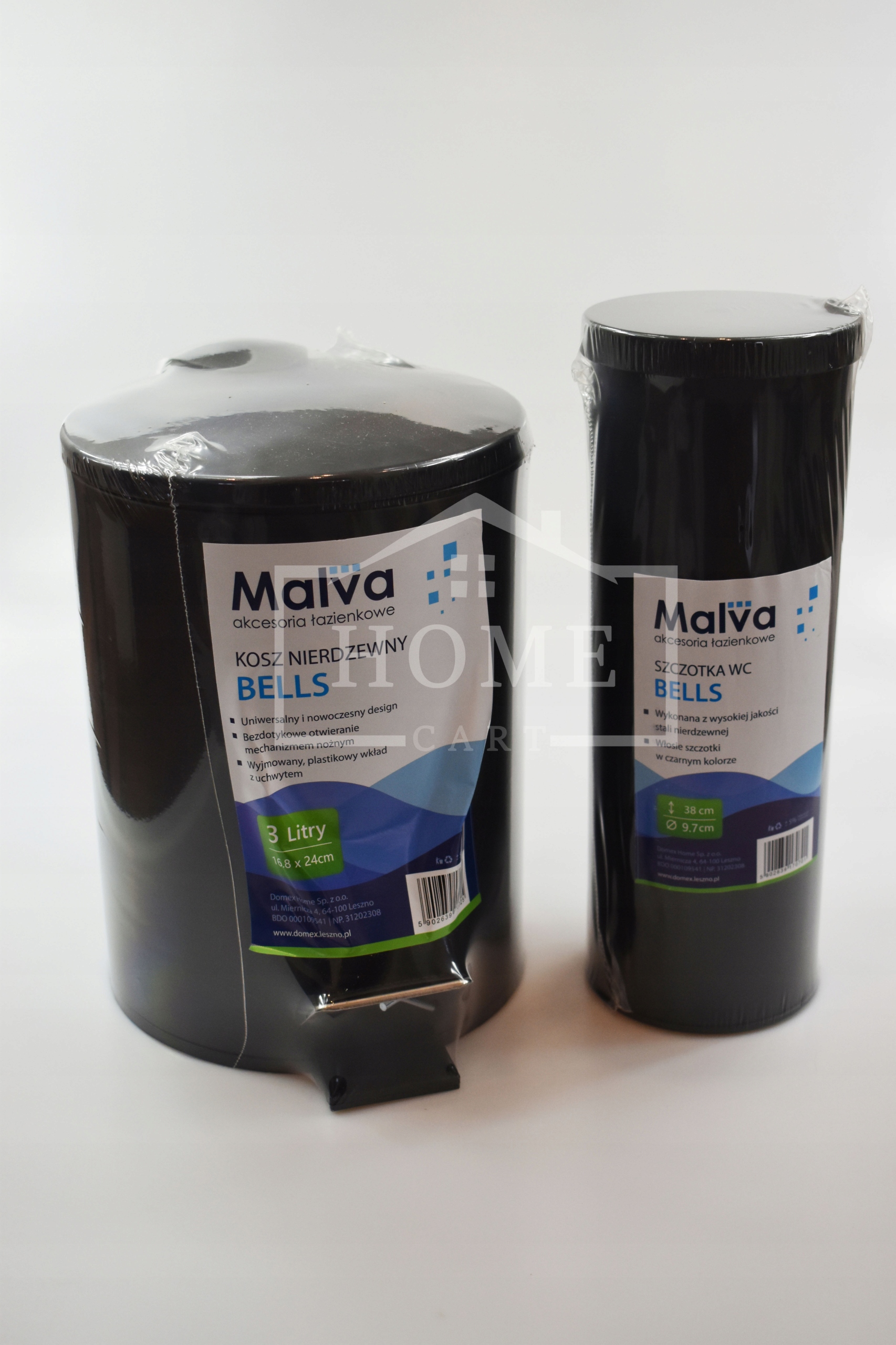 ZESTAW KOSZ NA ŚMIECI + SZCZOTKA WC BELLS, Malva Linia Bells