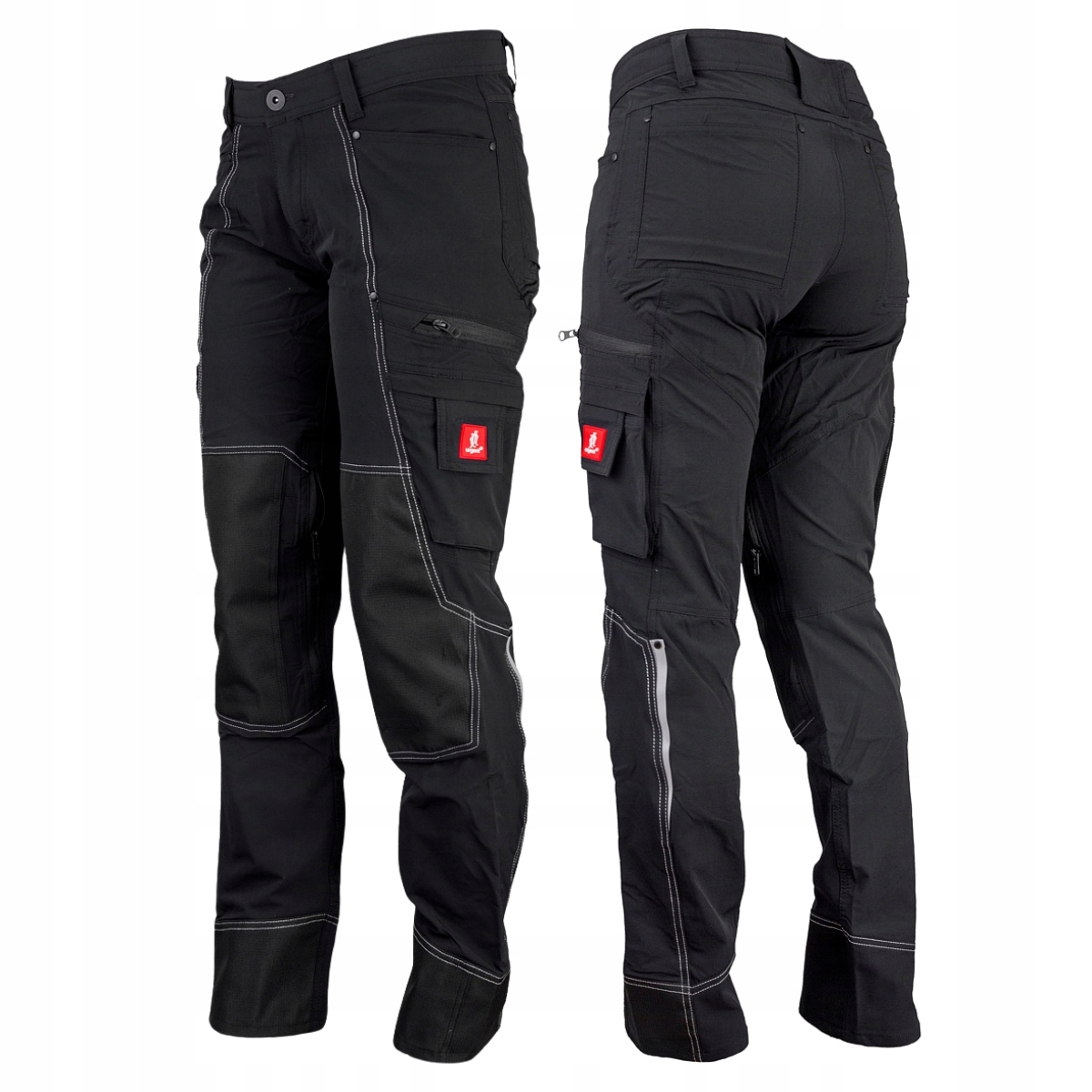 Spodnie robocze męskie czarne ochronne Bojówki Bhp Elastyczne Urgent r. 56