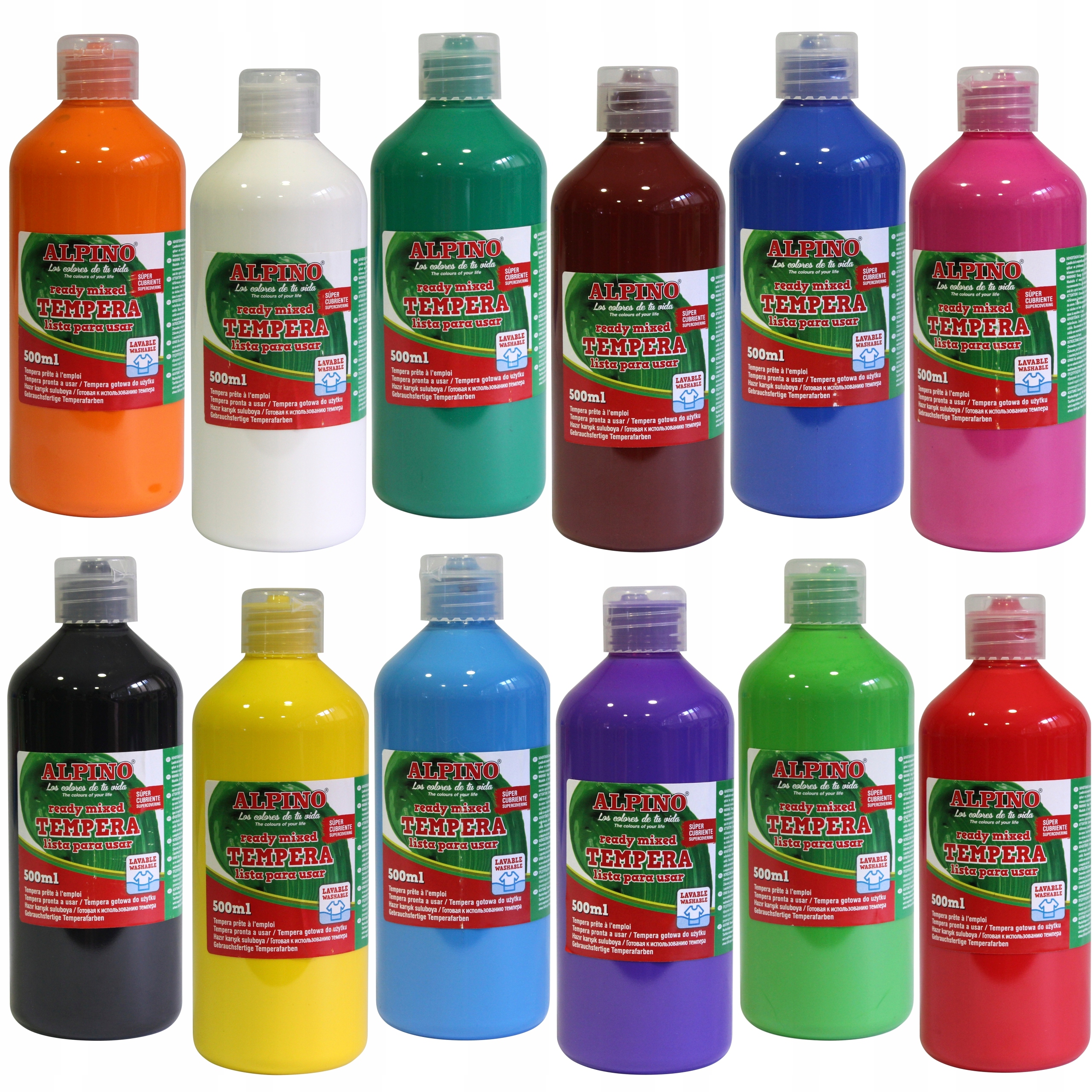 

Zestaw farb plakatowych tempera 500ml 12 sztuk