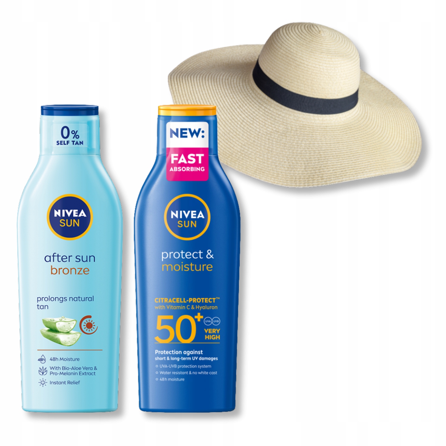 Nivea Sun Balsam do opalania SPF50 Przedłużający opaleniznę Kapelusz